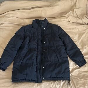 h&m black unisex oversized puffer jacket s